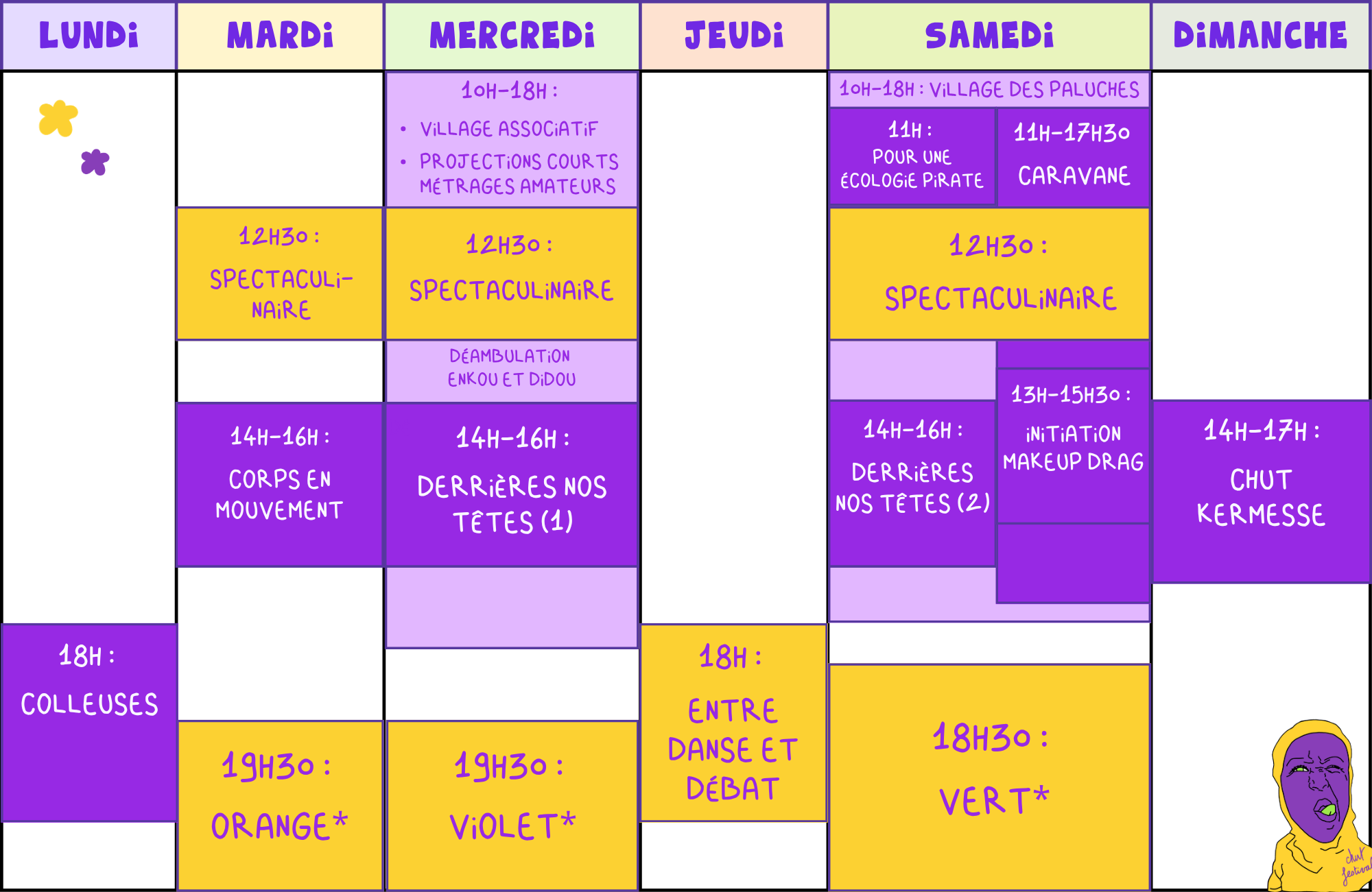 CHUT Festival schedule overview from 9 to 15 November